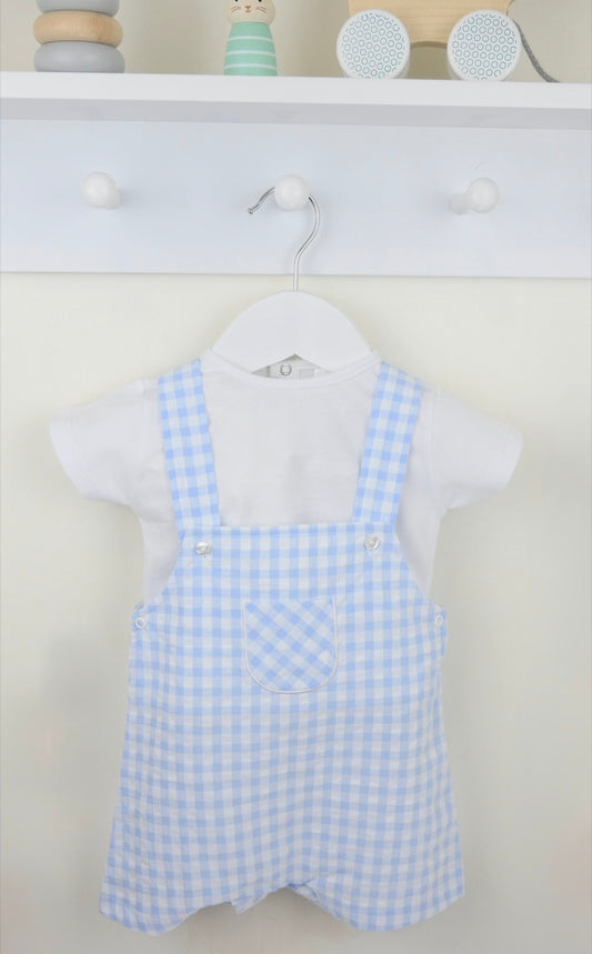 Pex Blue Flynn Check Dungaree