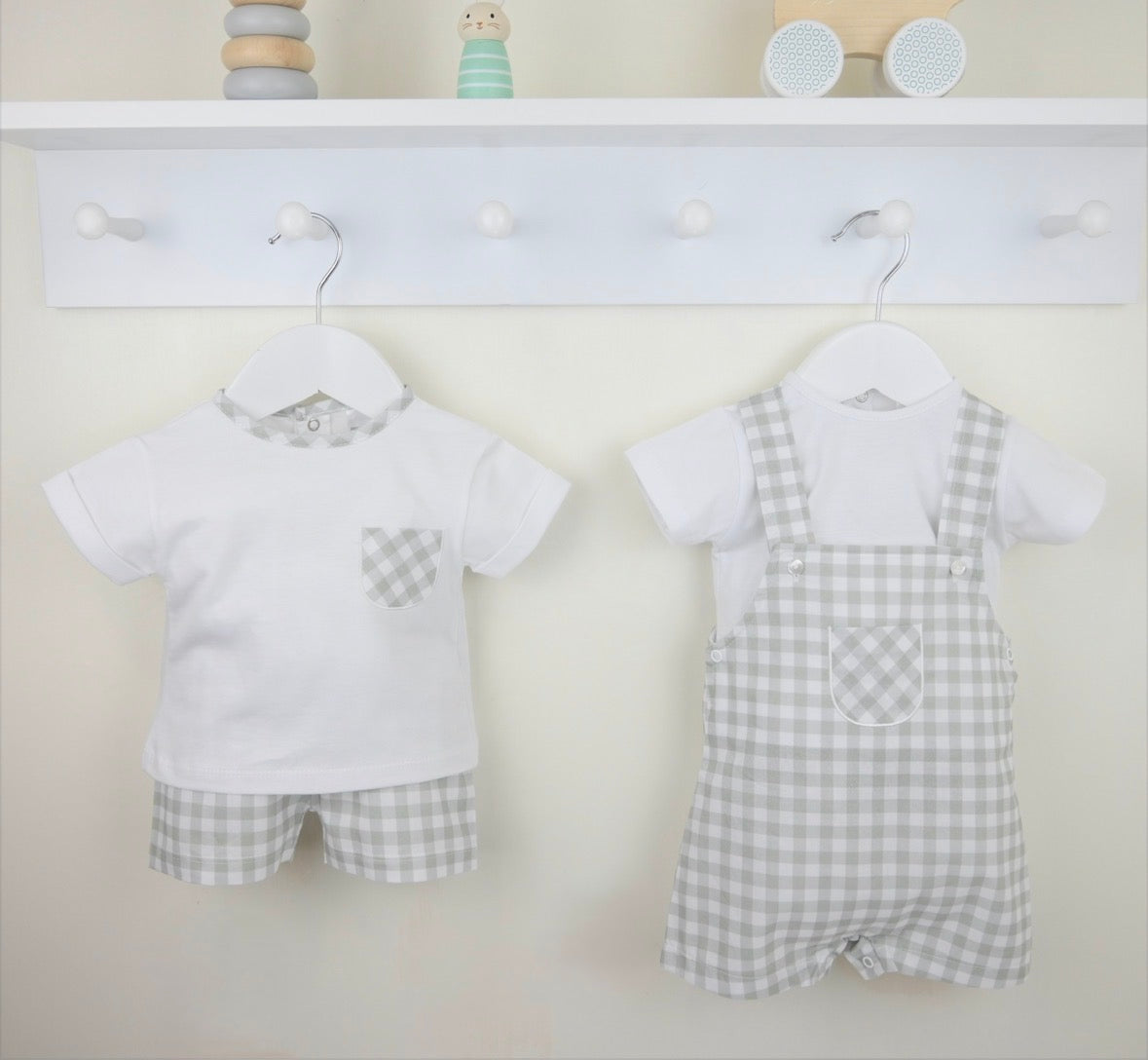 Pex Sage Green Flynn Check Shorts Outfit