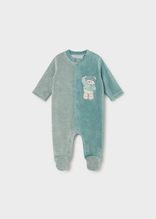 Mayoral Bear Velour Onesie