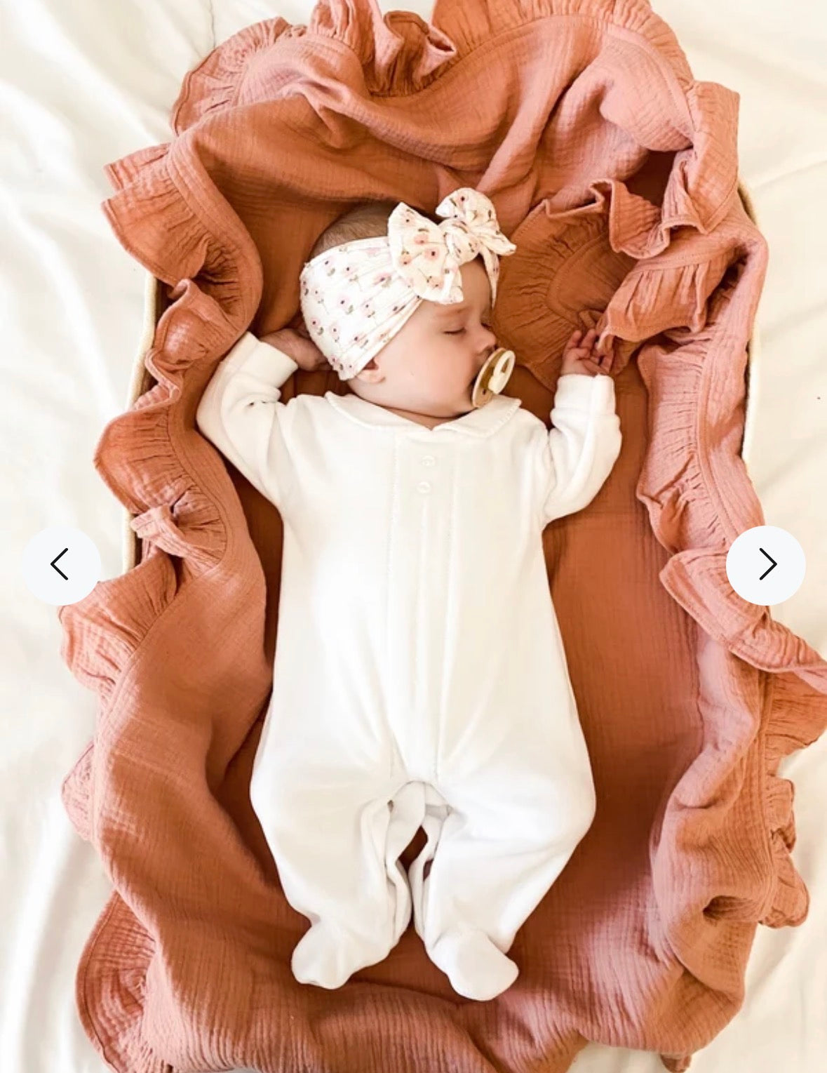 Pex White Velour Sleepsuit