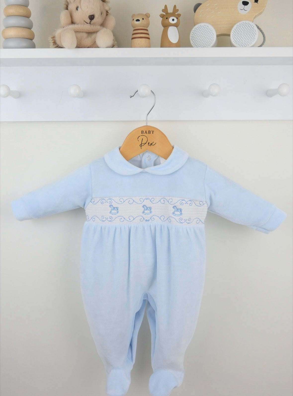 Pex Blue Rocking Horse Onesie