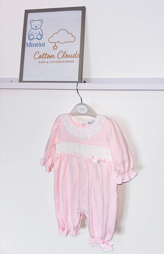 Mintini Pink Smock Onesie AW25