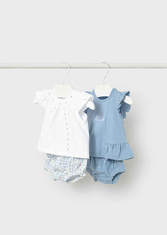 Mayoral Blue Kitten Shorts Sets