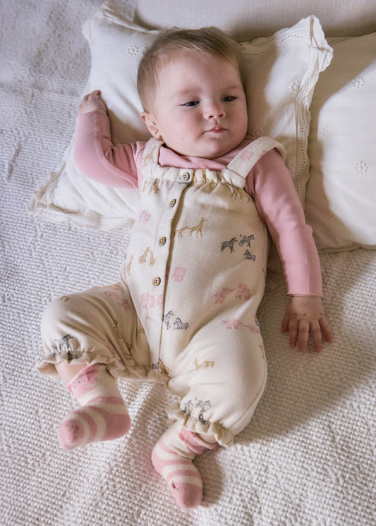 Mayoral Pink Safari Dungaree Set