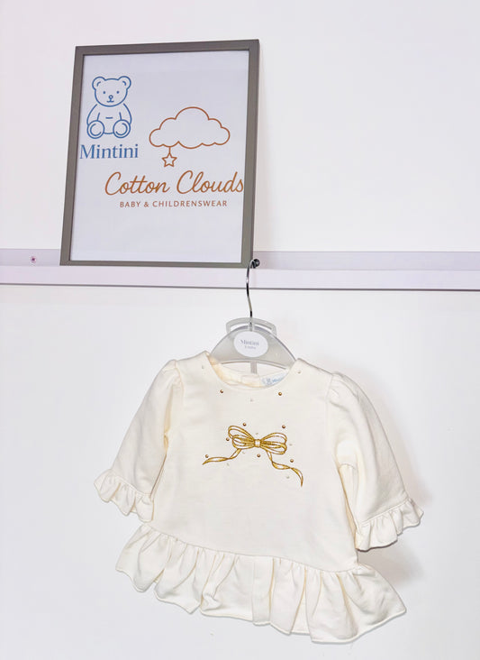 Mintini Ivory Bow Bloomer Set AW25