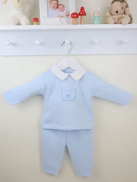 Pex Blue Rocking Horse Trouser Set