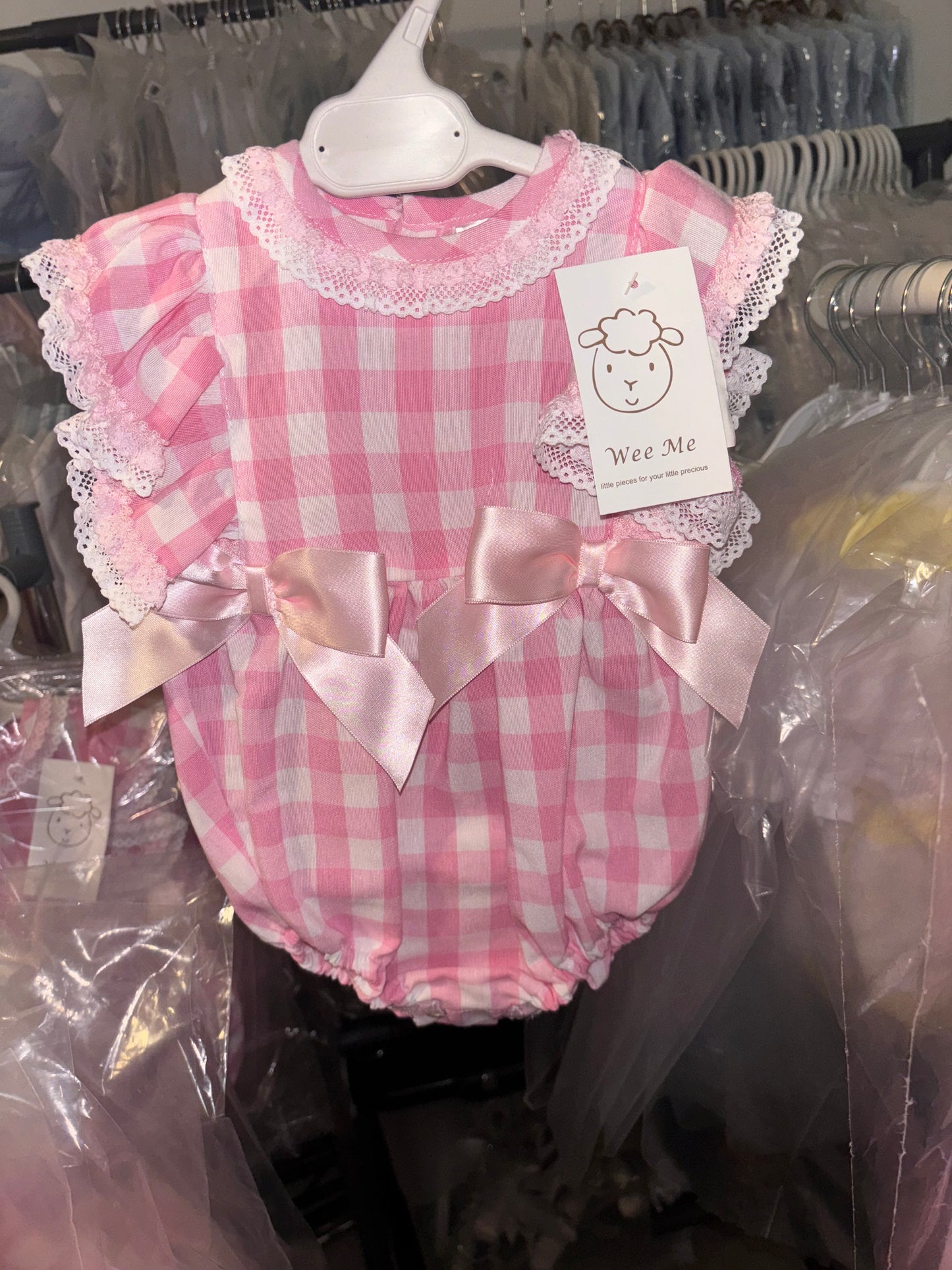 WeeMe Pink Check Romper