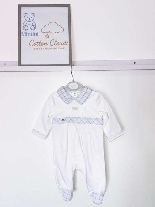 Mintini White Check Onesie
