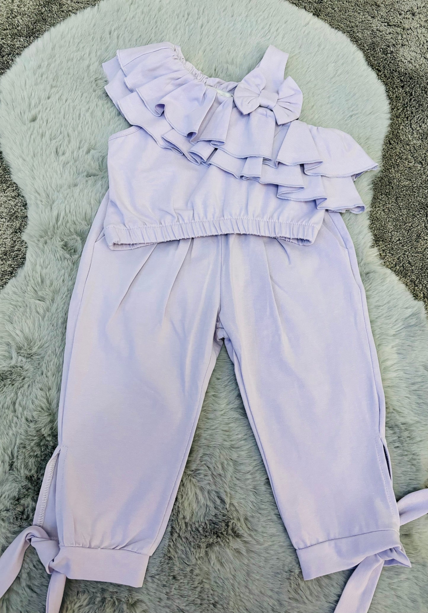 Visara Lilac Frill Trouser Set