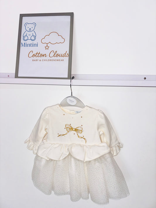 Mintini Ivory Bow Dress AW25