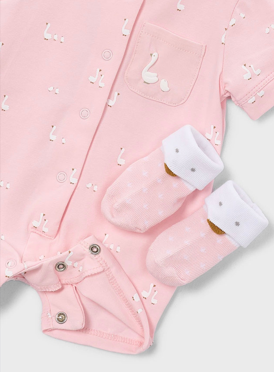 Mayoral Swan Pink Romper Set