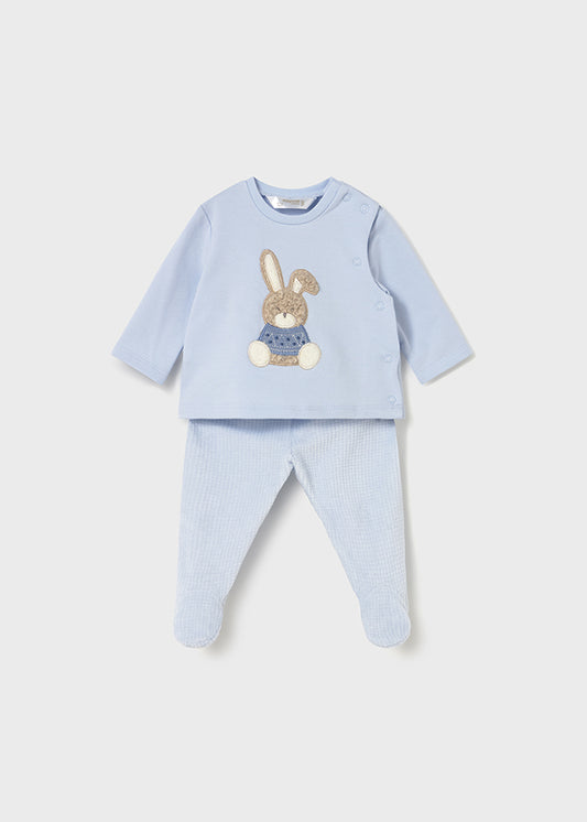 Preorder Mayoral Blue Bunny Trouser Set