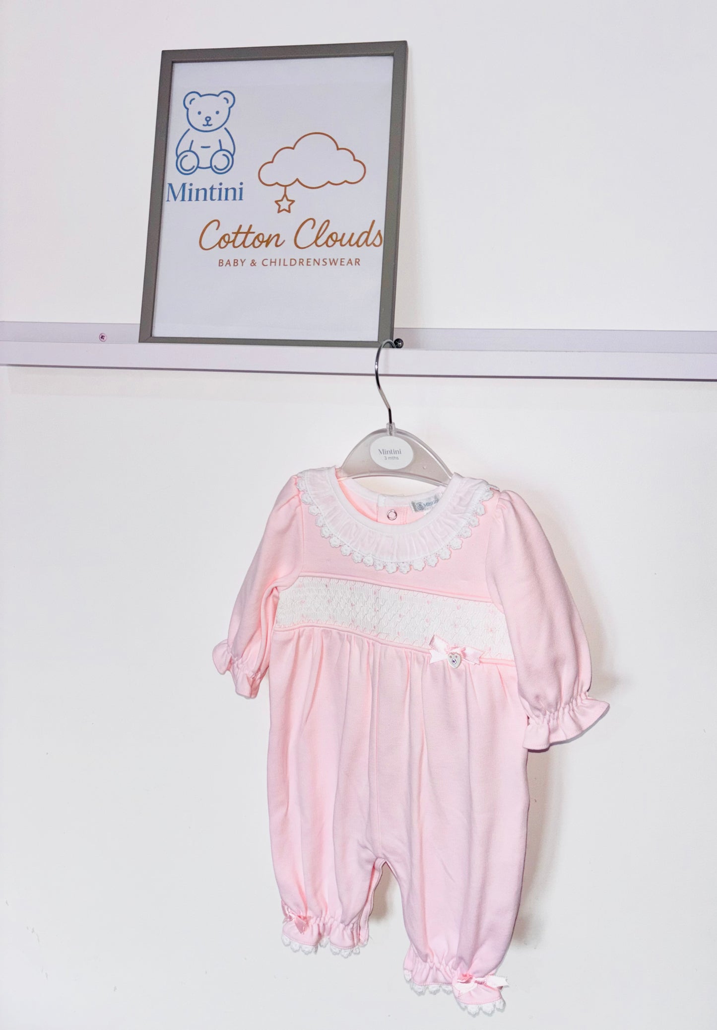 Mintini Pink Smock Onesie AW25