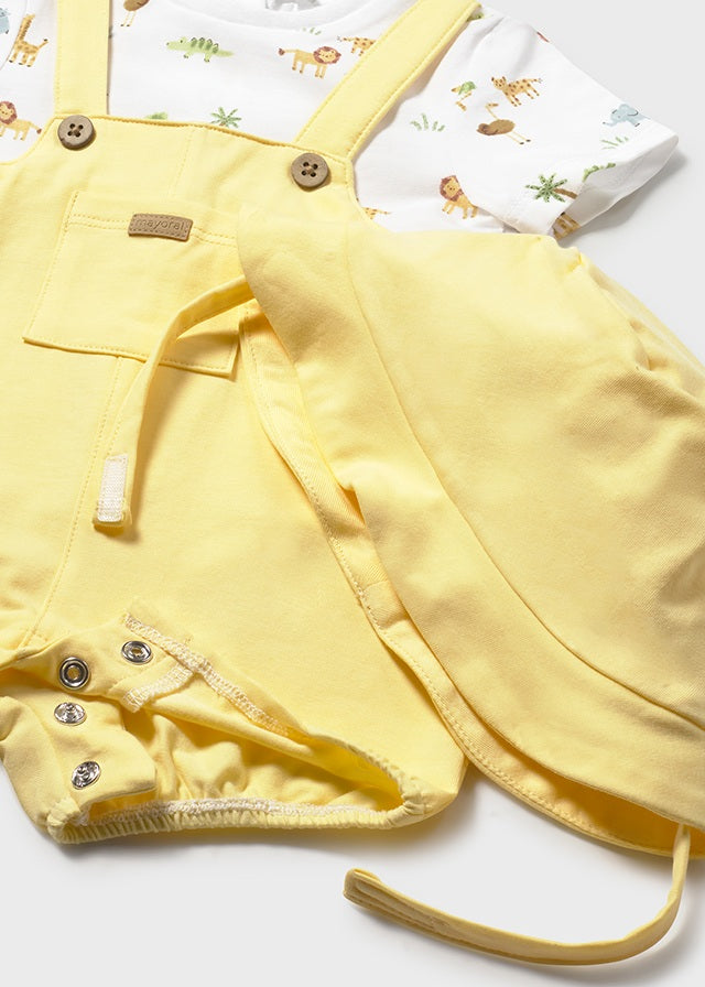 Mayoral Lemon Safari Romper & Hat