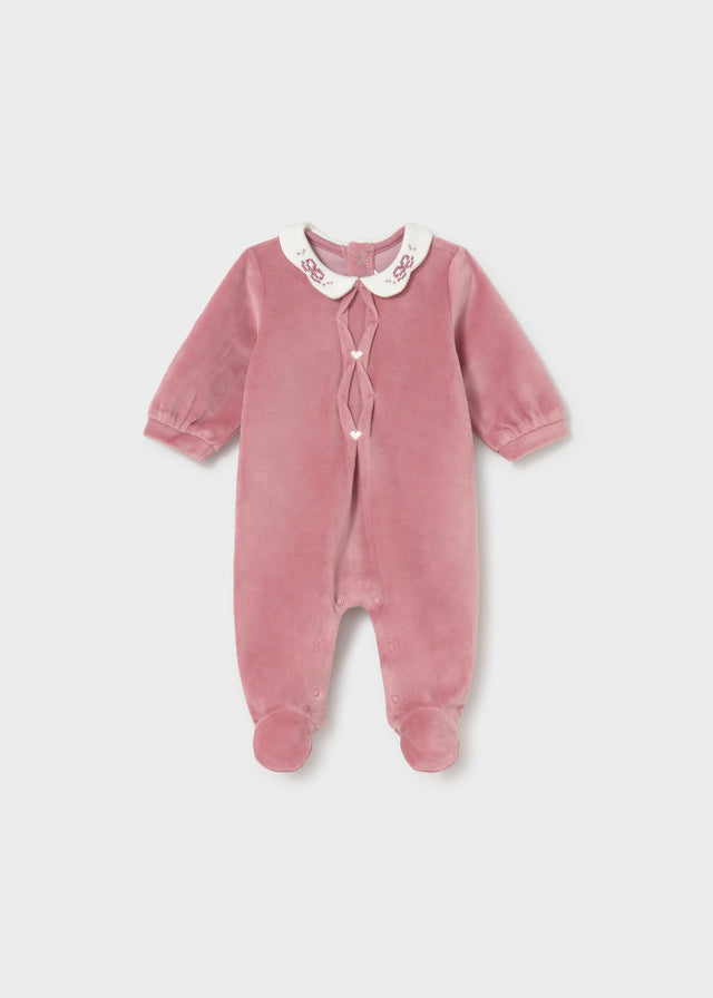 Mayoral Pink Velour Heart All in One