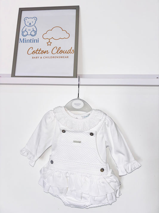 Mintini White Pinafore Set AW25