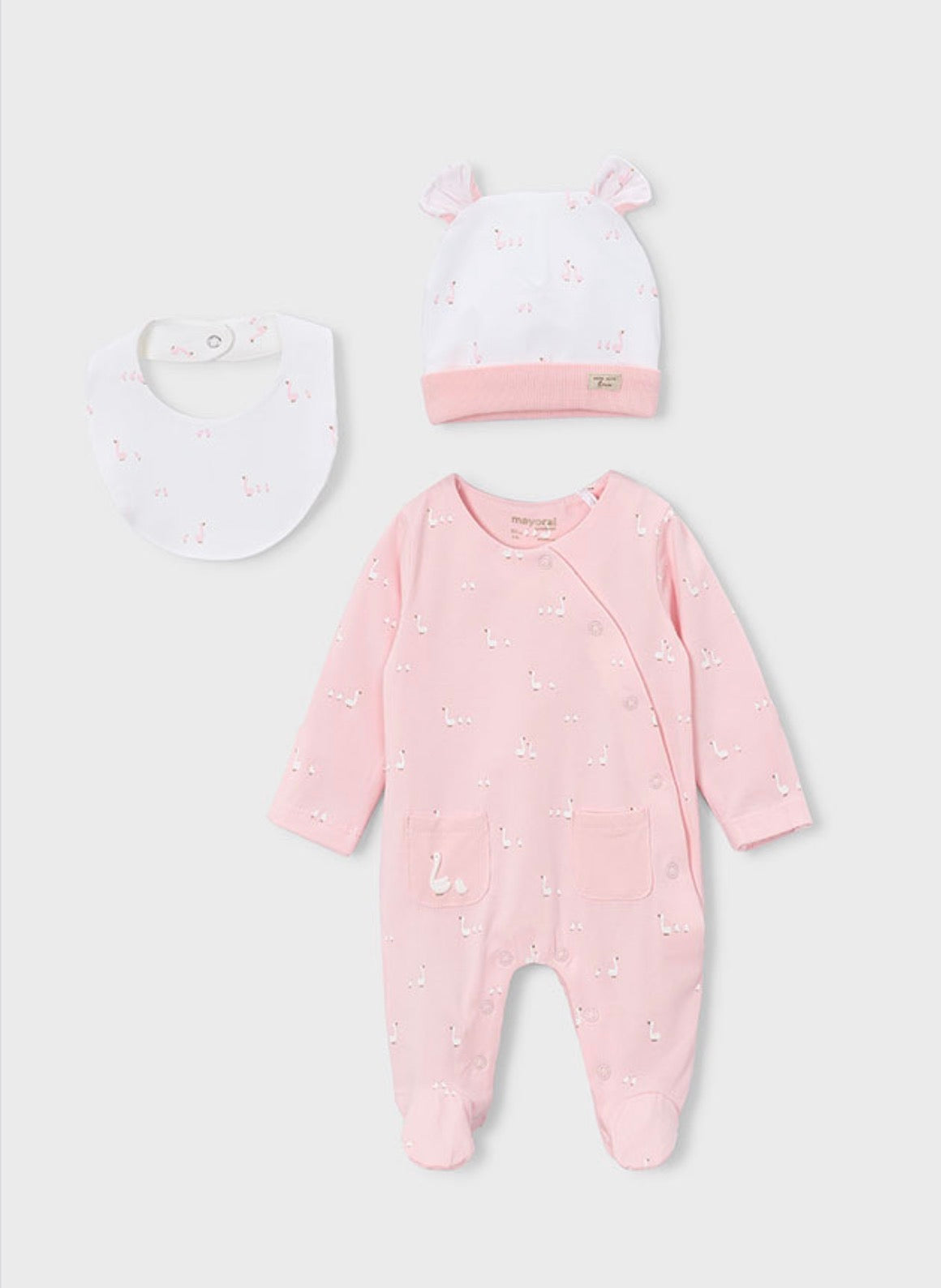 Mayoral Swan Pink Sleepsuit Set