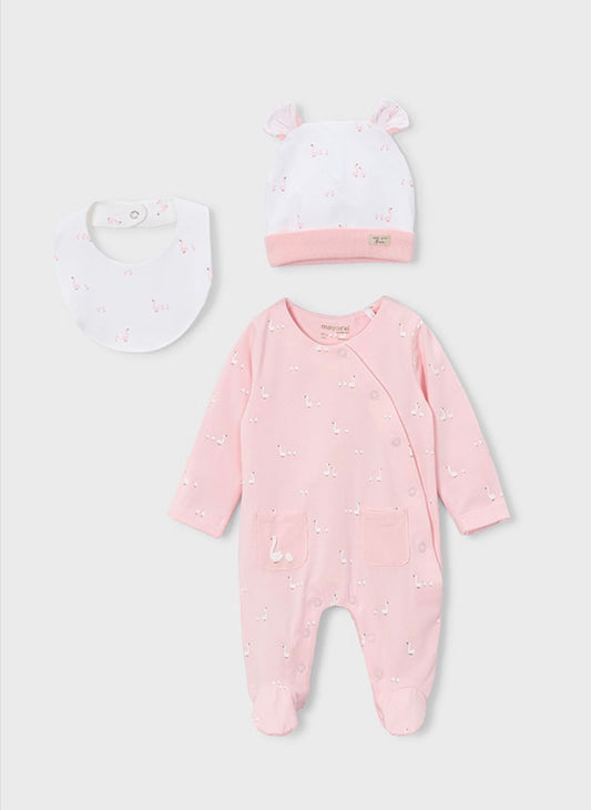 Mayoral Swan Pink Sleepsuit Set
