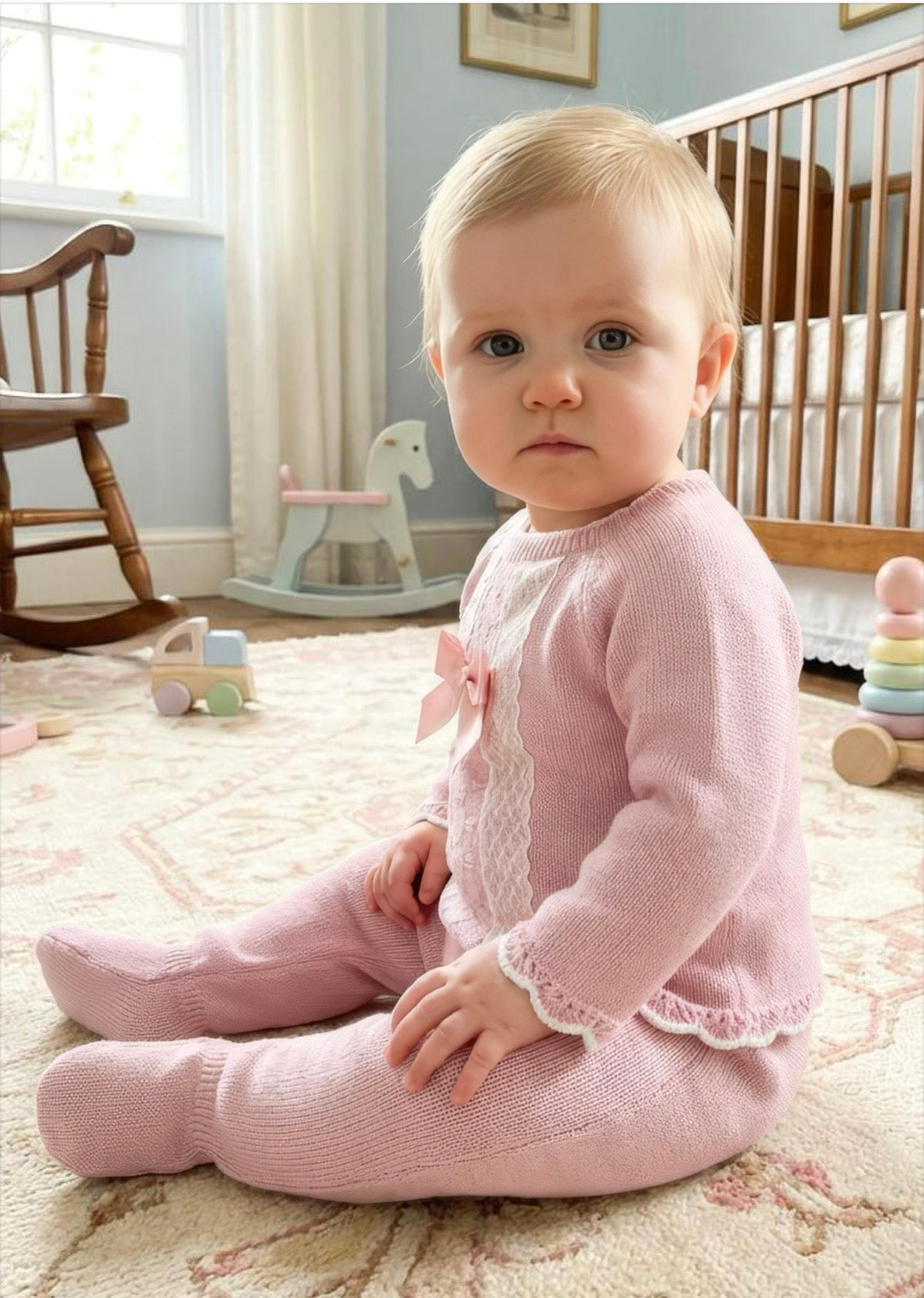 Pex Tilda Dusky Pink Knitted Outfit