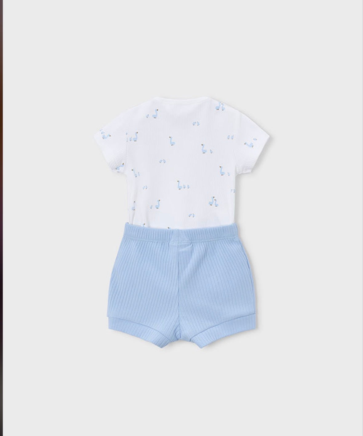 Mayoral Blue Swan Bodysuit Shorts Sets