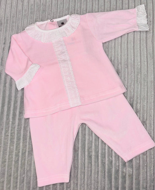 Kleokids Pink Velour Set