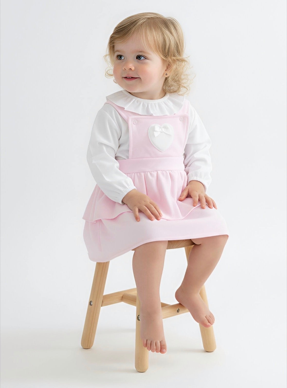 Pex Pink Portia Heart Pinafore Set