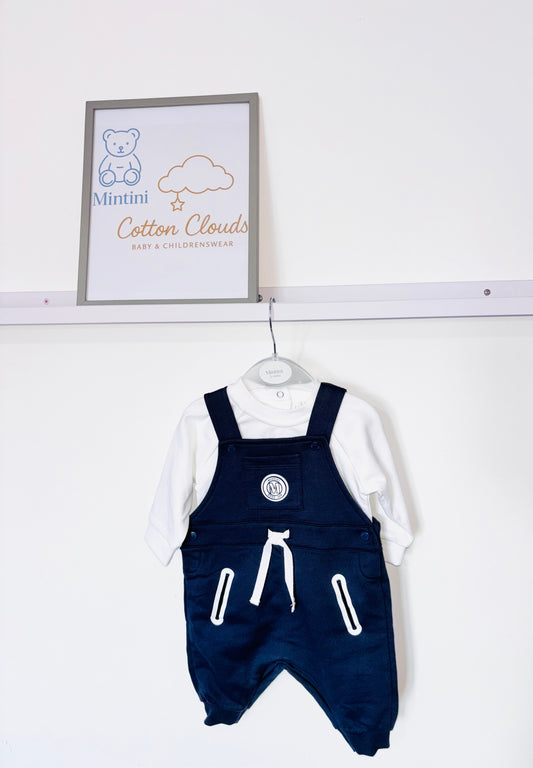 Mintini Navy Dungaree Set AW25