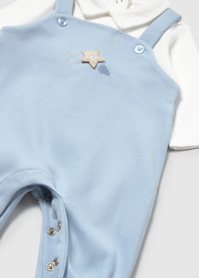 Mayoral Blue Dungaree Romper & Jacket