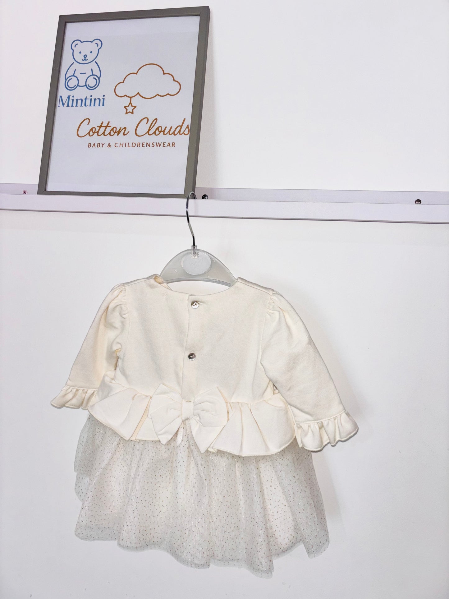 Mintini Ivory Bow Dress AW25