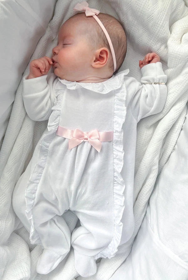 Pex White Pink Victoria Sleepsuit