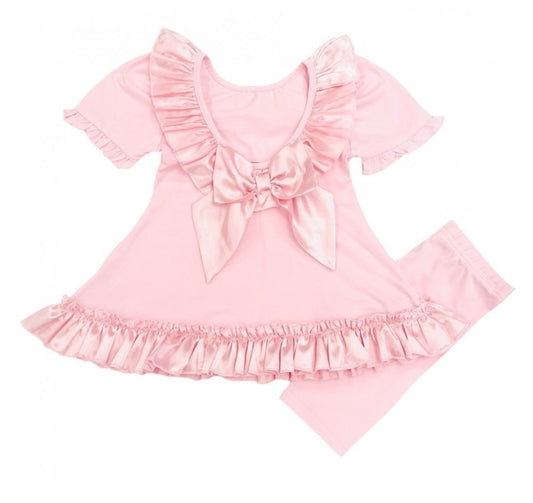 Suri Pink Low Back Shorts Set