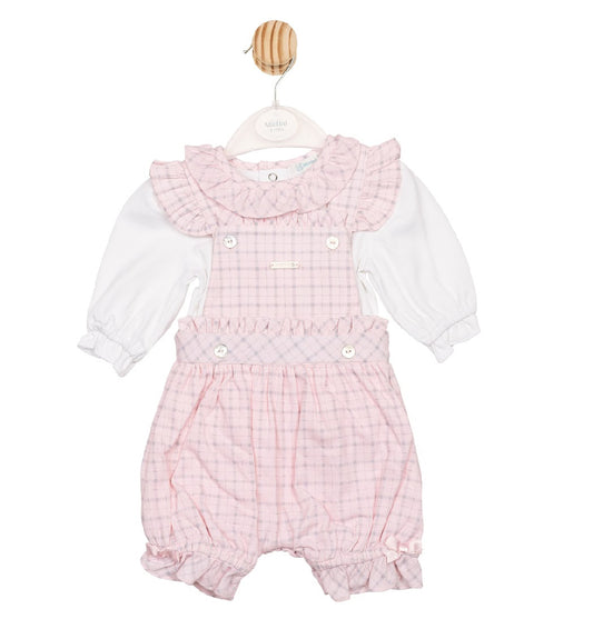 Mintini Pink Check Dungaree
