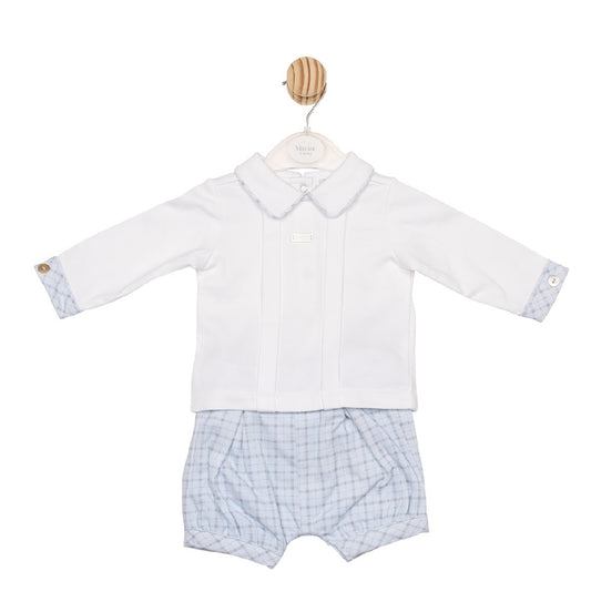 Mintini Blue Check Shorts Set