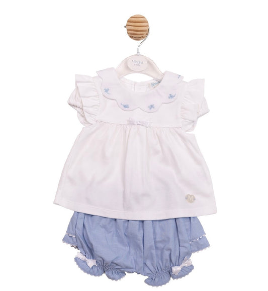 Mintini Blue Frill Jam Pants Set