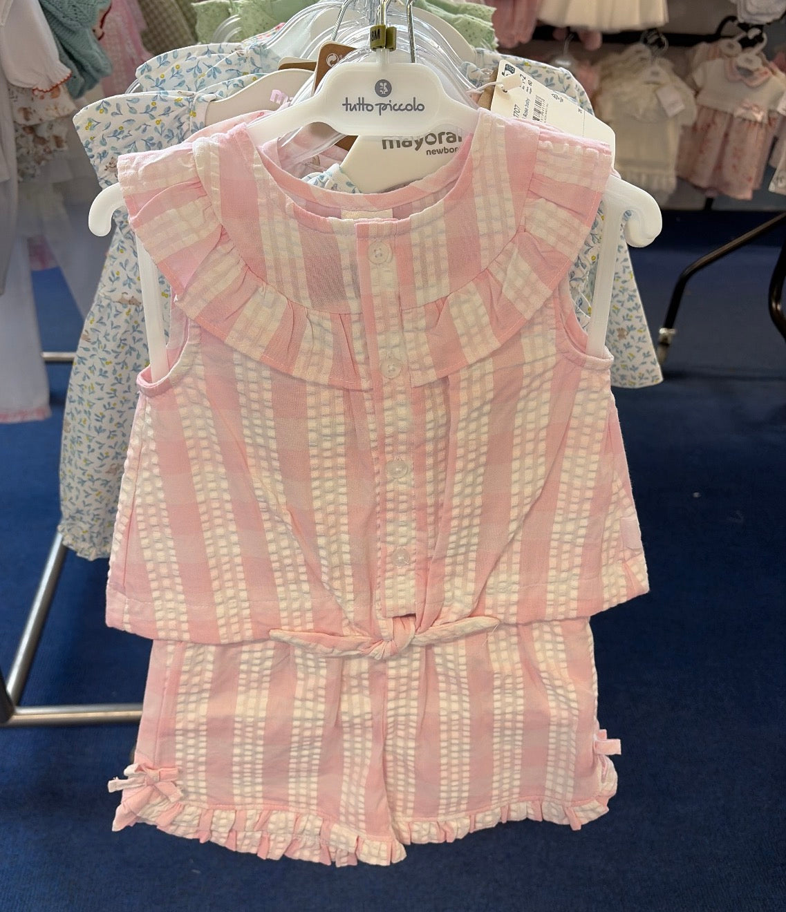 Tutto Piccolo Pink Check Shorts