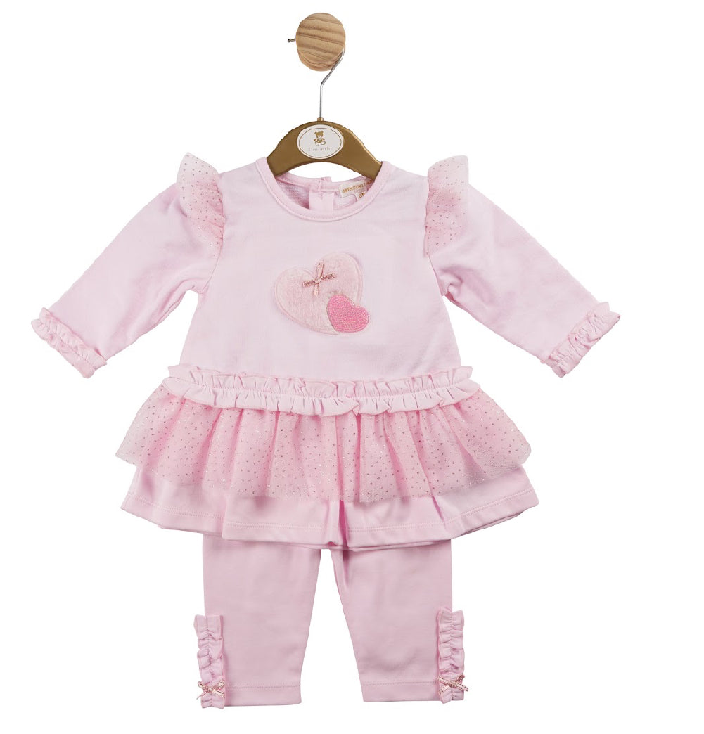 Mintini Pink Heart Tunic & Legging Set