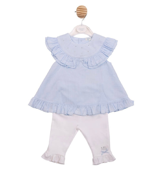 Mintini Blue Dress & Leggings Set