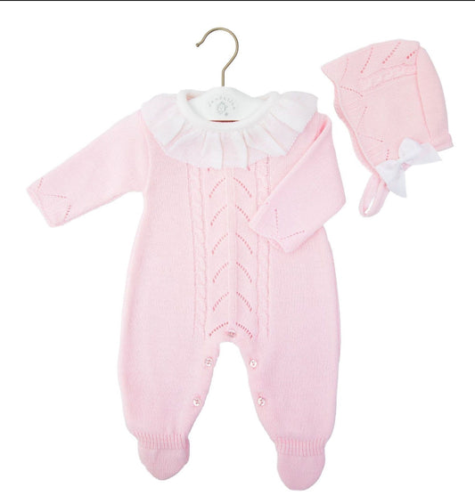 Dandelion Pink Frill Onesie & Bonnet