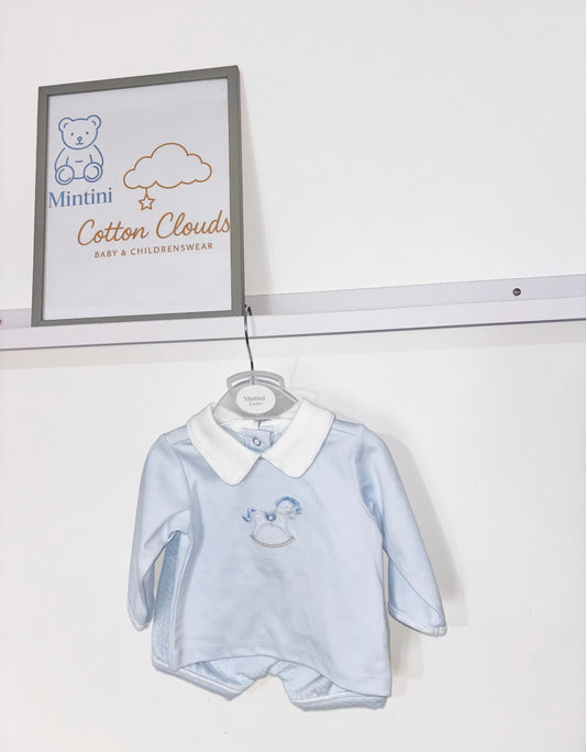 Mintini Rocking Horse Blue Shorts Set