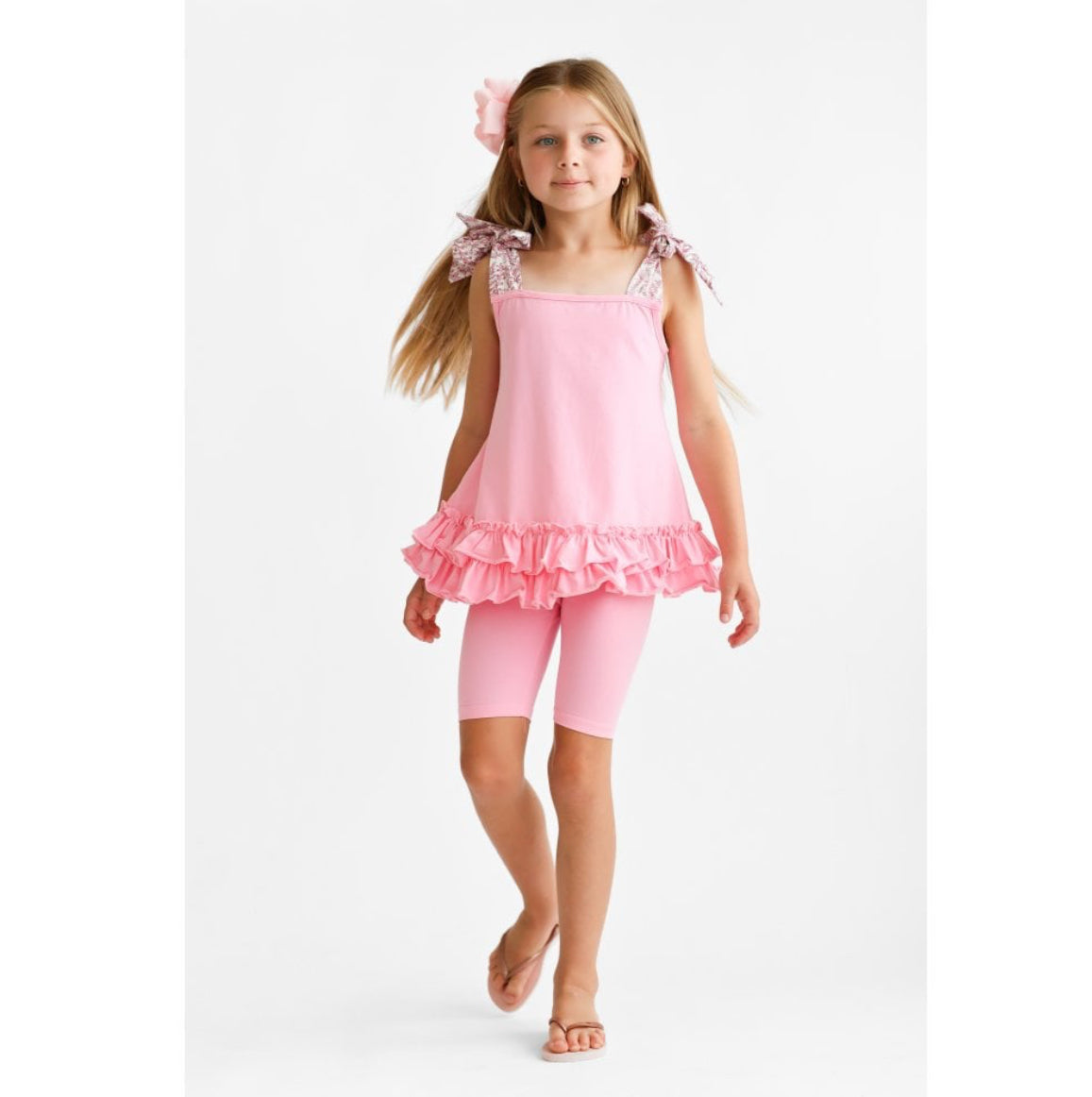 Emmie Pink Frill Shorts Set