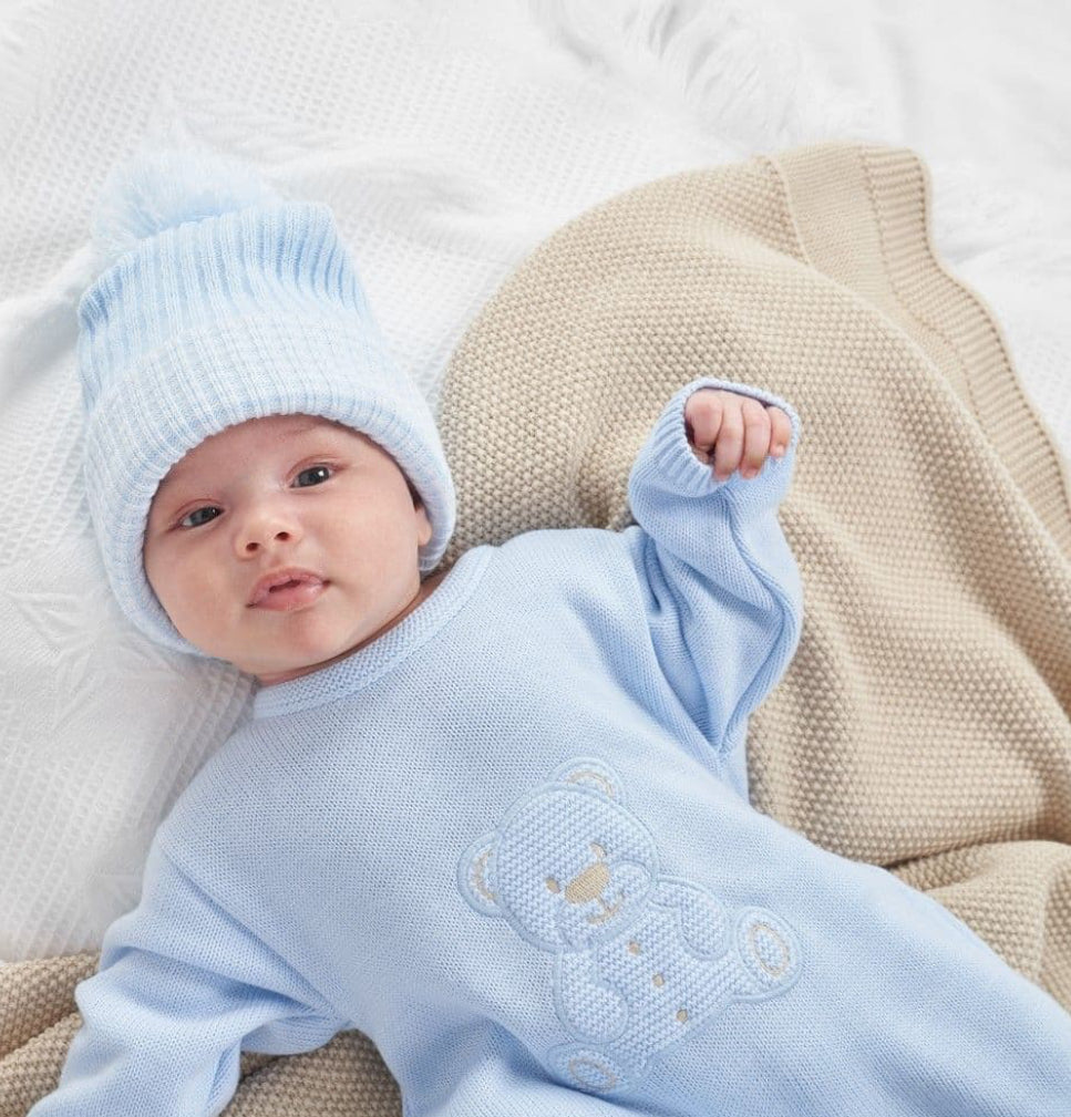 Dandelion Blue Bear Knitted Onesie