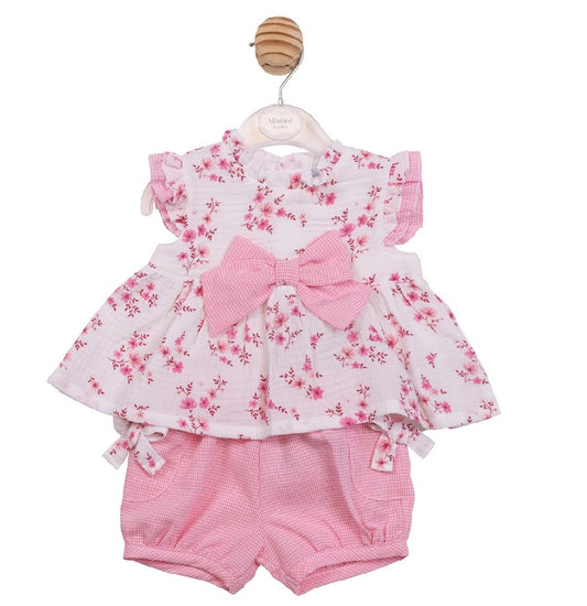 Mintini Pink Floral Bloomer Set