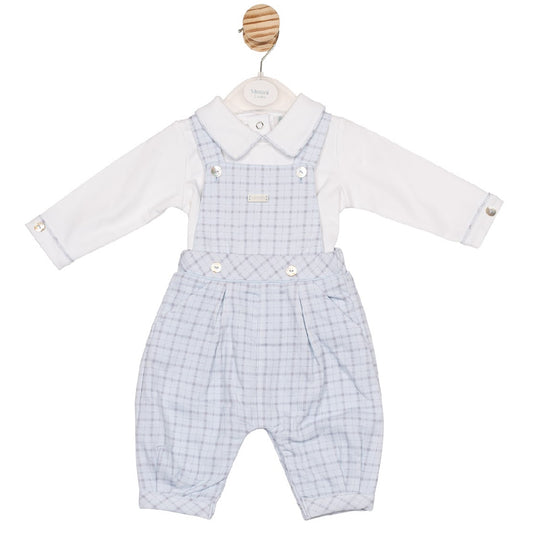 Mintini Blue Check Dungaree Set