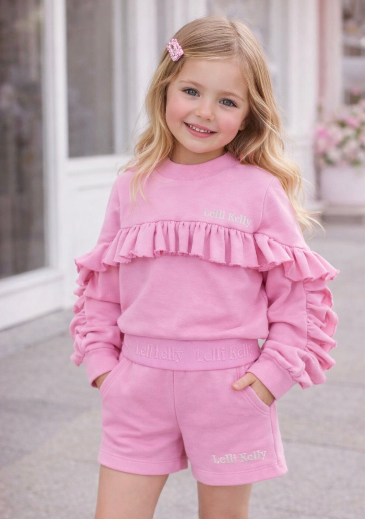 Lelli Kelly Pink Ruffle Sweatshirt & Short Set
