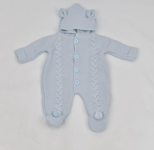 Blue Knitted Pramsuit