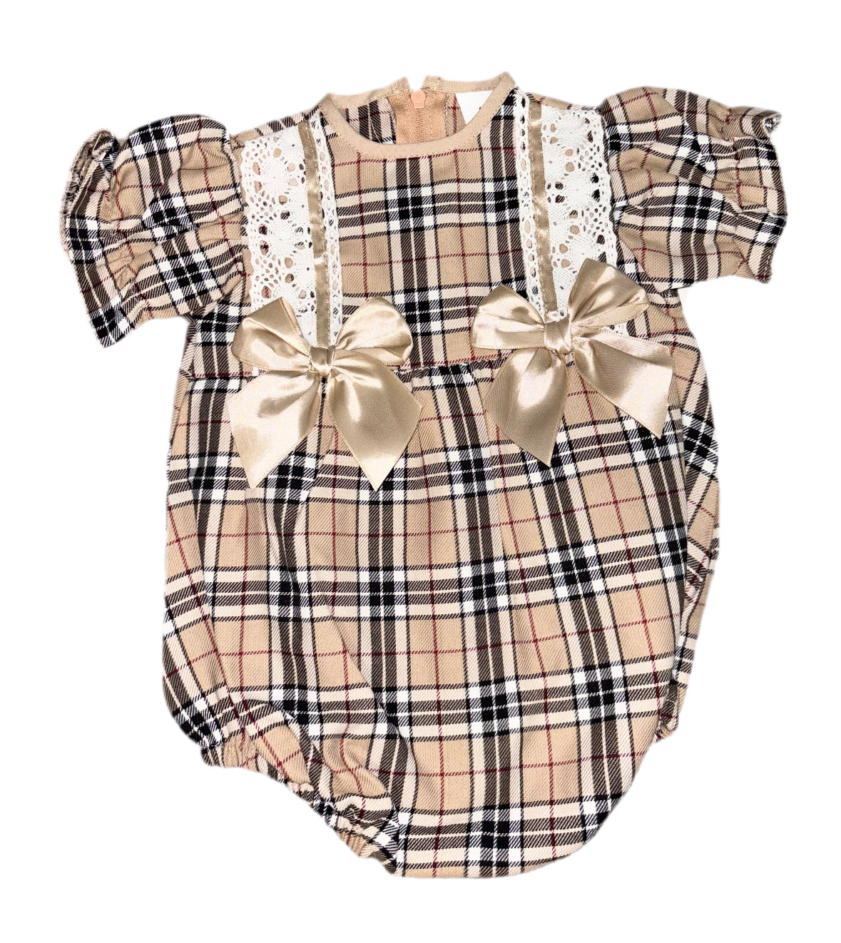 Beige Tartan Romper