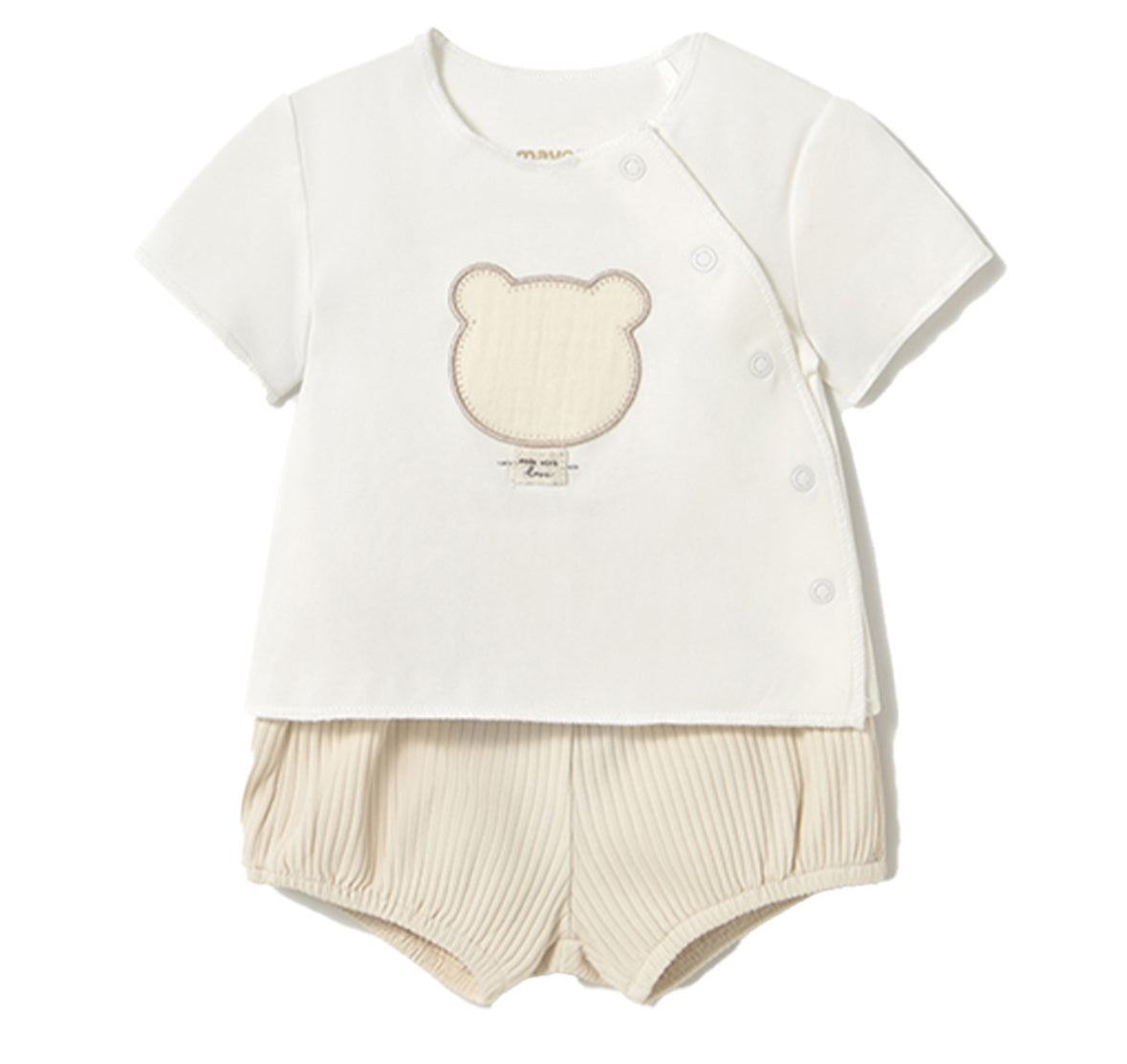 Mayoral Beige Teddy Shorts Set