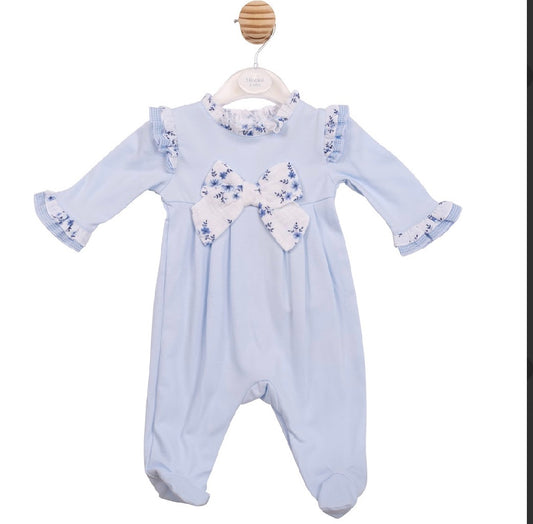 Mintini Blue Floral Sleepsuit