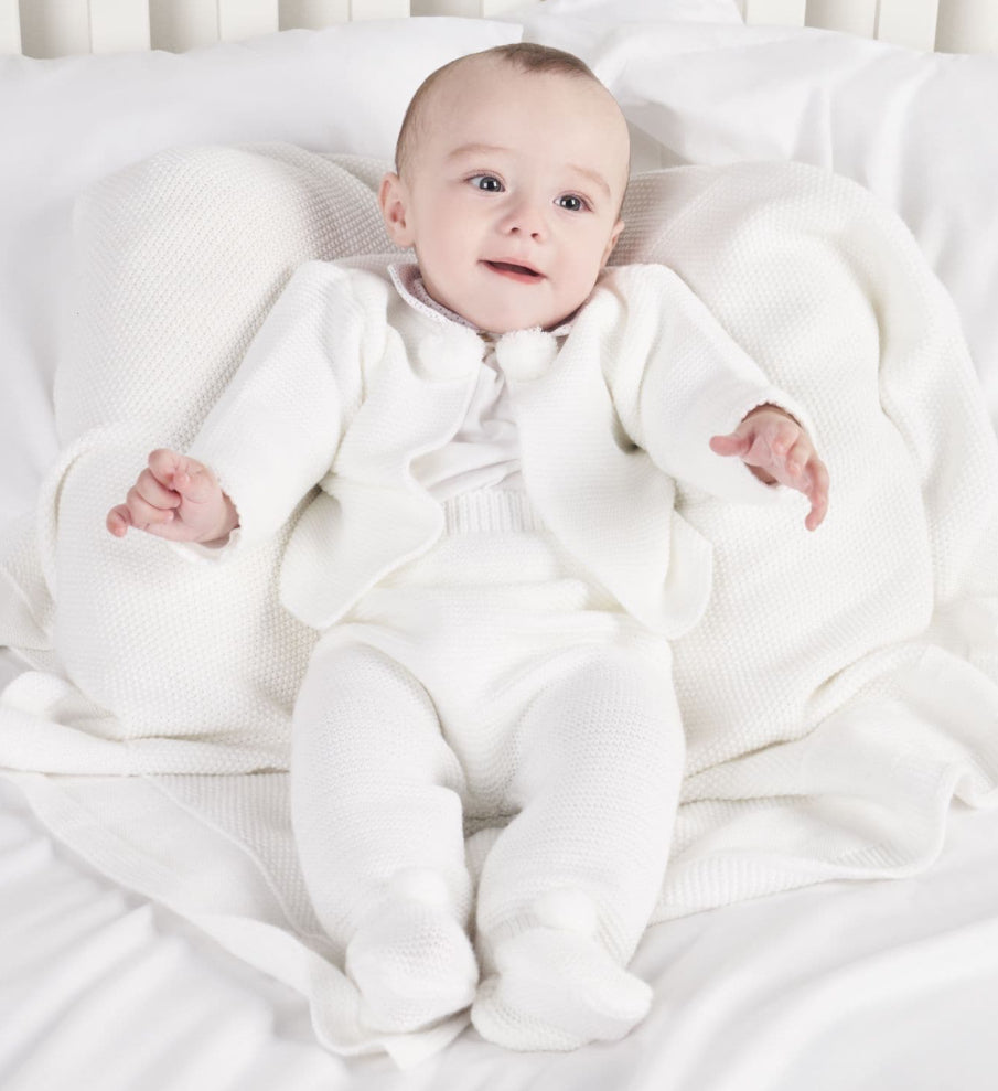 Dandelion White Pom Knitted Set