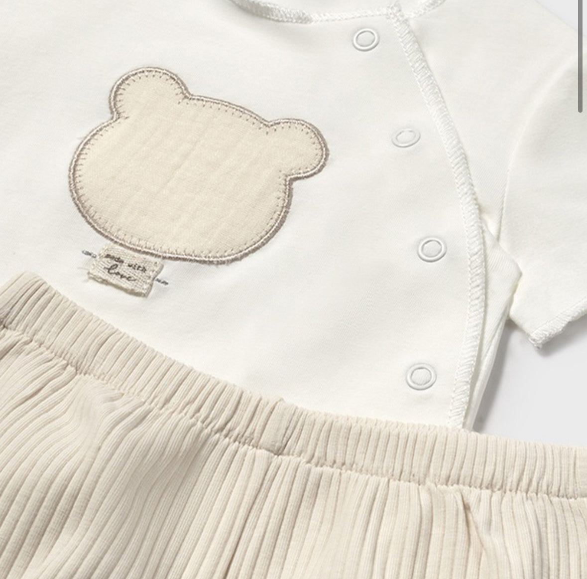 Mayoral Beige Teddy Shorts Set